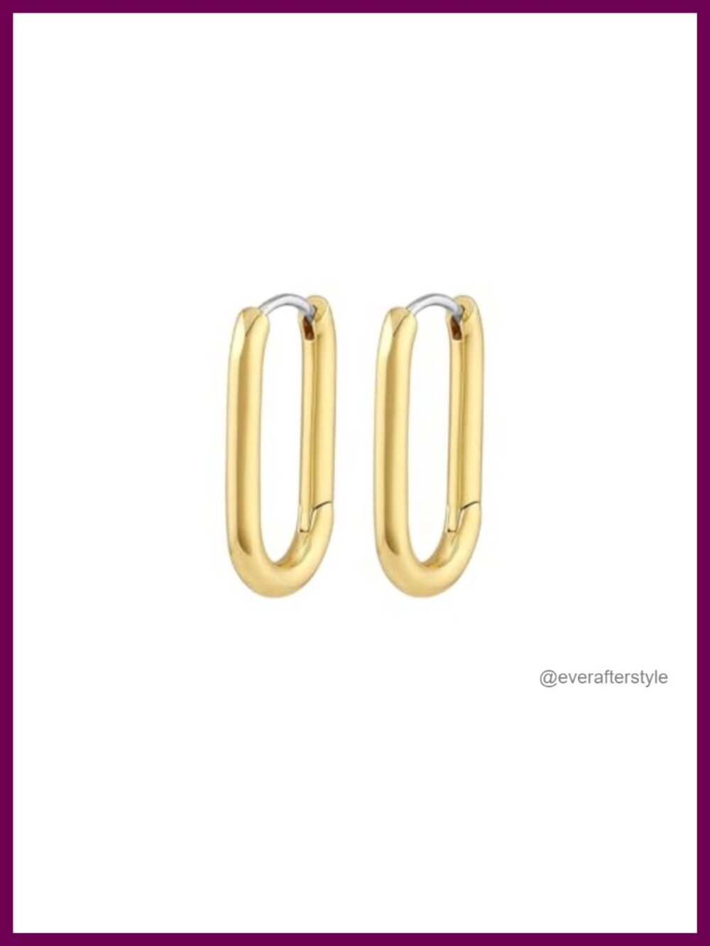 Gold Plated Hoop Earrings for Women – Modern Paper Clip Design Huggies